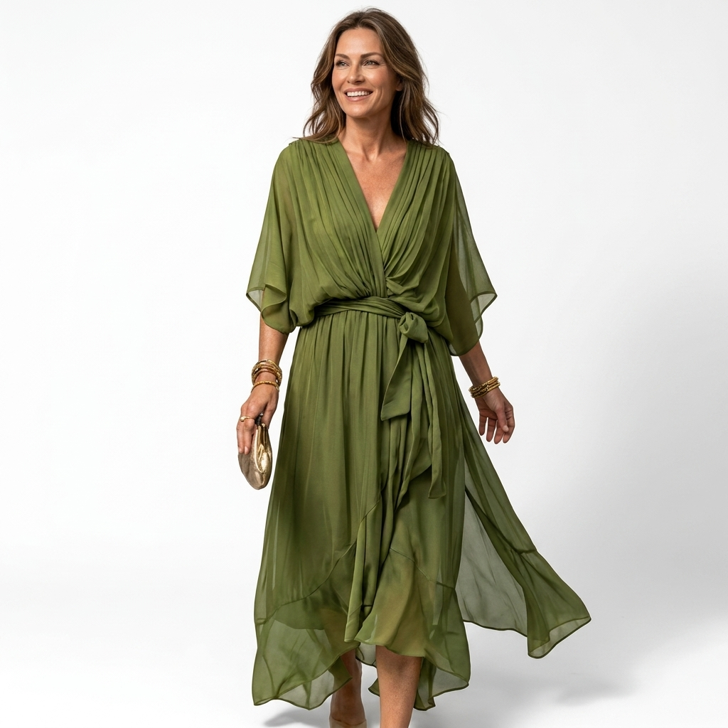 Helena - Vestido con escote en V amplio